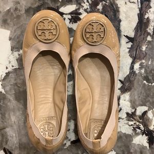 Tory Burch Caroline Patent Nude Ballet Flats